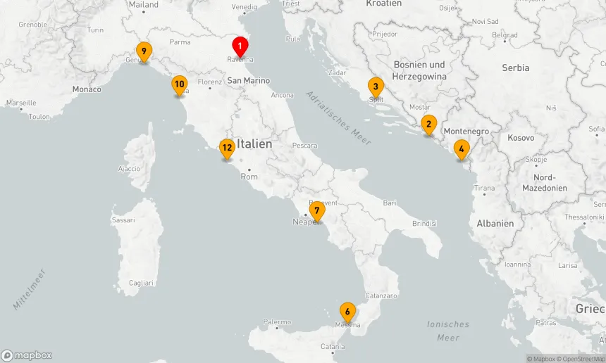 Route 11 Nächte - BEST OF ITALY & CROATIA KREUZFAHRT