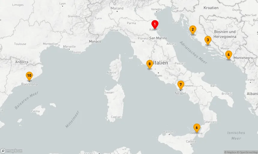 Route 9 Nächte - BEST OF ITALY & CROATIA KREUZFAHRT