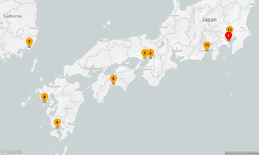 Route 12 Nächte - BEST OF JAPAN KREUZFAHRT