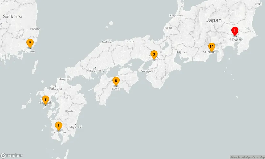 Route 12 Nächte - BEST OF JAPAN KREUZFAHRT