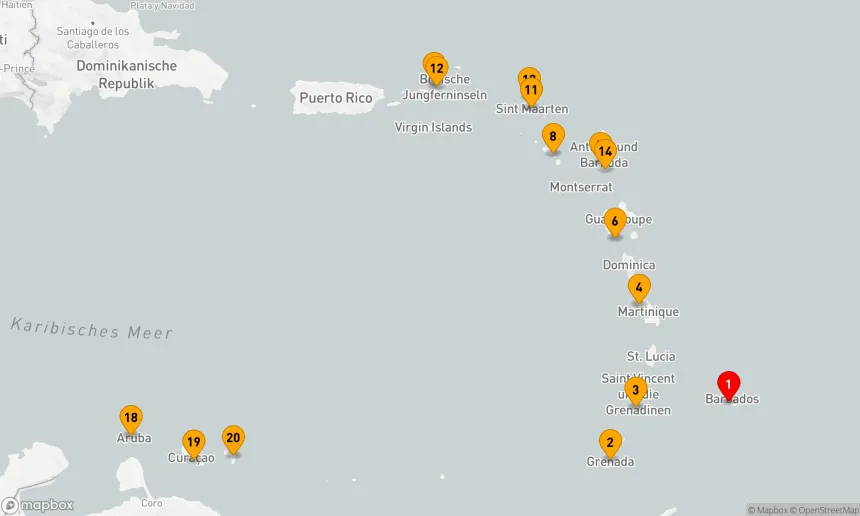 Route 21 Nächte - BONAIRE, CURACAO & SÜDLICHE KARIBIK URLAUB
