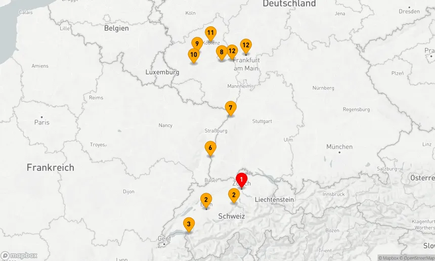 Route 11 Nächte - Charmante Schlösser & Weinberge an Rhein & Mosel mit der Schweiz