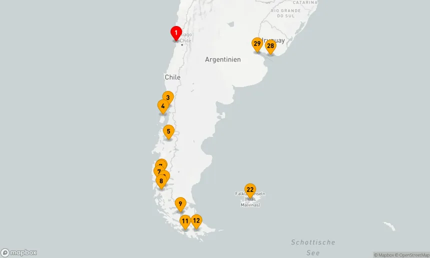 Route 28 Nächte - CHILENISCHE FJORDE, ANTARKTIS & FALKLANDS