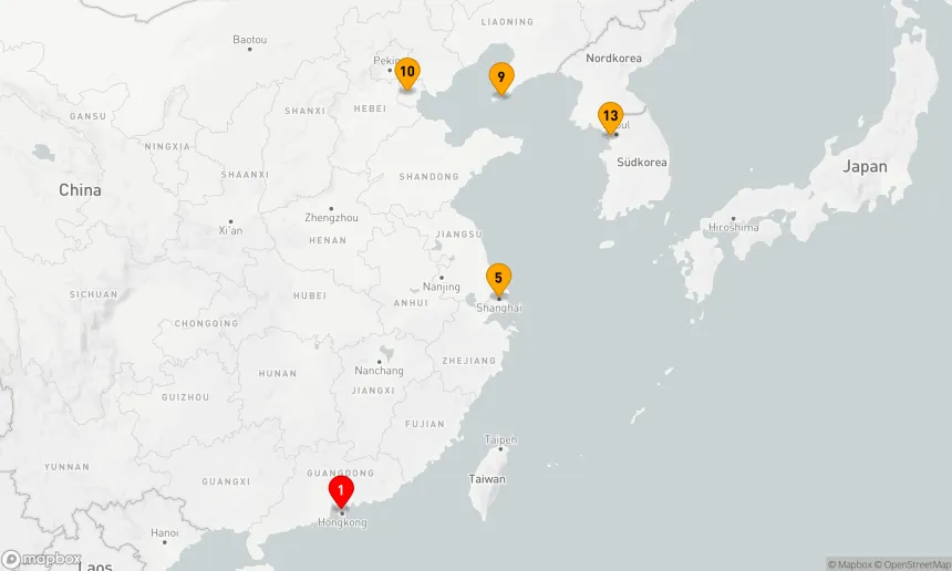 Route 12 Nächte - CHINA INTENSIV KREUZFAHRT: HONGKONG,  SHANGHAI & BEIJING