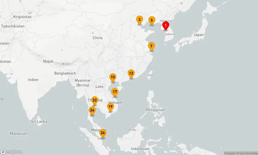 Route 26 Nächte - CHINA, VIETNAM & THAILAND KOMBINIERTE KREUZFAHRT: SHANGHAI, DA NANG & BANGKOK