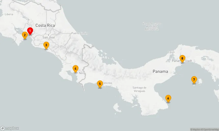Route 7 Nächte - Costa Rica nach Panama