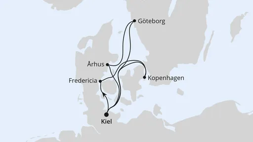 Route Dänemark ab Kiel