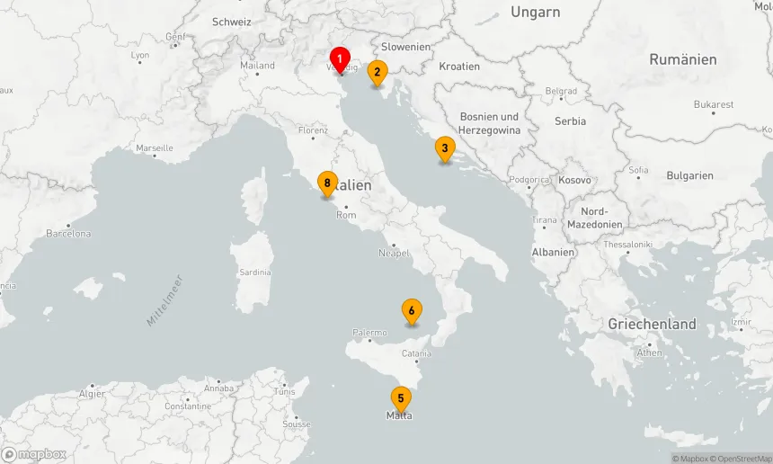 Route 7 Nächte - DALMATINISCHE PERLEN, MALTA & ITALIEN