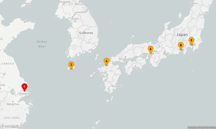Route 8 Nächte - DAS BESTE AUS JAPAN UND SÜDKOREA