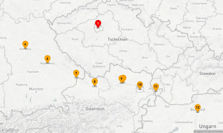 Route 12 Nächte - Der Geschmack der Donau - Eine kulinarische Kreuzfahrt mit Prag