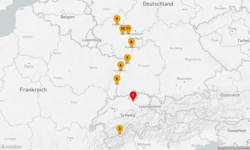 Route 10 Nächte - Der majestätische Rhein- und Gletscherexpress
