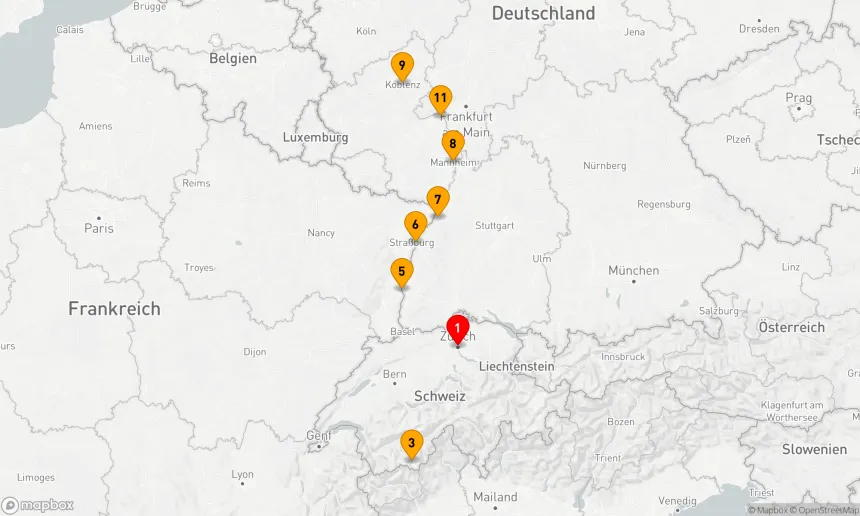 Route 10 Nächte - Der majestätische Rhein- und Gletscherexpress