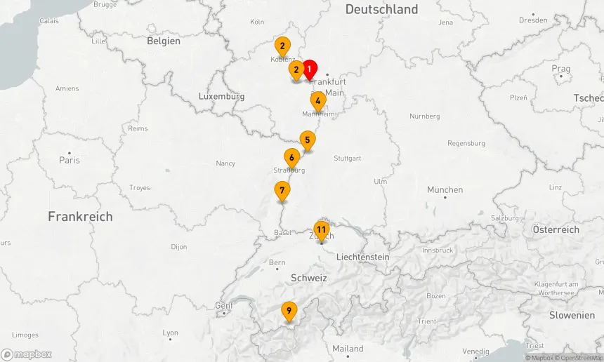 Route 10 Nächte - Der majestätische Rhein- und Gletscherexpress