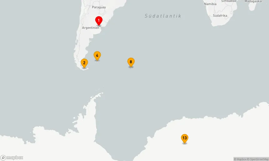 Route 19 Nächte - Die Antarktis und das Weddellmeer mit Südgeorgien und den Falklandinseln