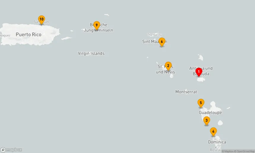 Route 9 Nächte - Die Farben der Karibik: Antigua bis San Juan