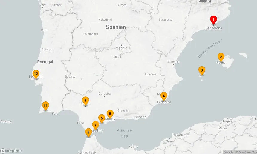 Route 11 Nächte - Die iberische Entdeckung: Spanien und Portugal mit Marokko
