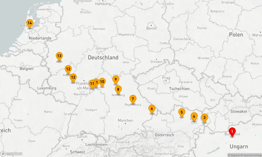 Route 14 Nächte - Die Pracht Europas in der Vorsaison