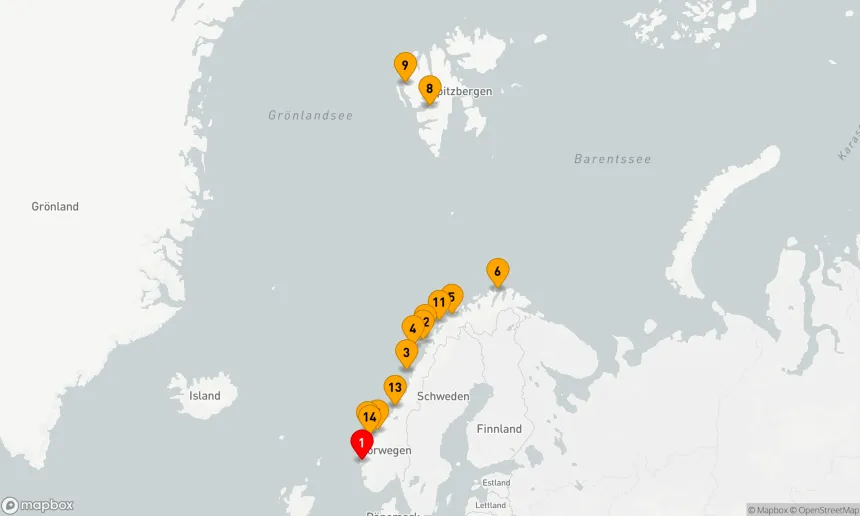 Route 14 Nächte - Die Spitzbergen-Linie