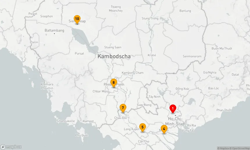 Route 12 Nächte - Die Wunder Kambodschas, Vietnams und des Mekong mit Starkoch Chanthy Yen