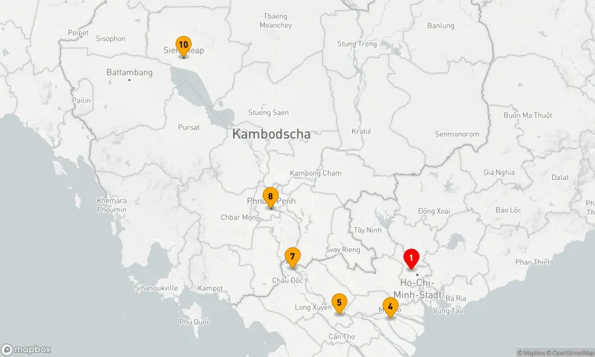Route 12 Nächte - Die Wunder von Vietnam,  Kambodscha und dem Mekong