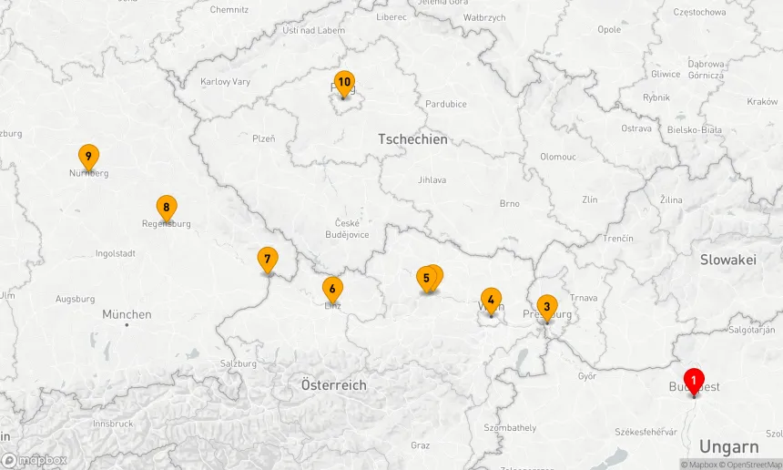 Route 12 Nächte - Donau im Detail mit Prag