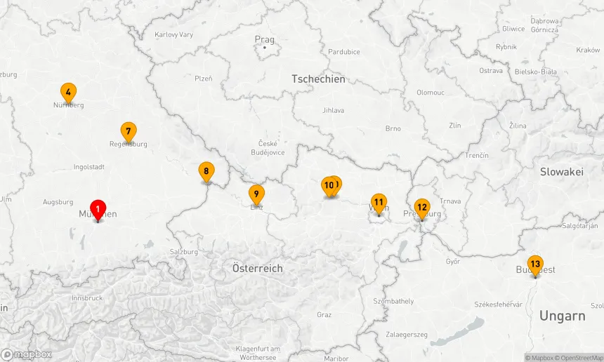 Route 13 Nächte - Donau In Depth mit Best of Bavaria