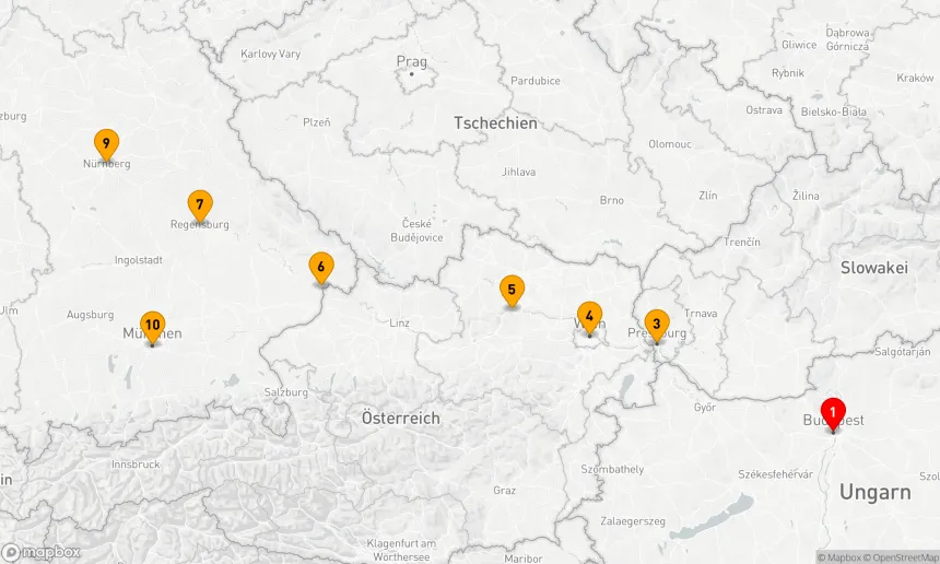 Route 9 Nächte - Donaugenuss mit Nürnberg & München
