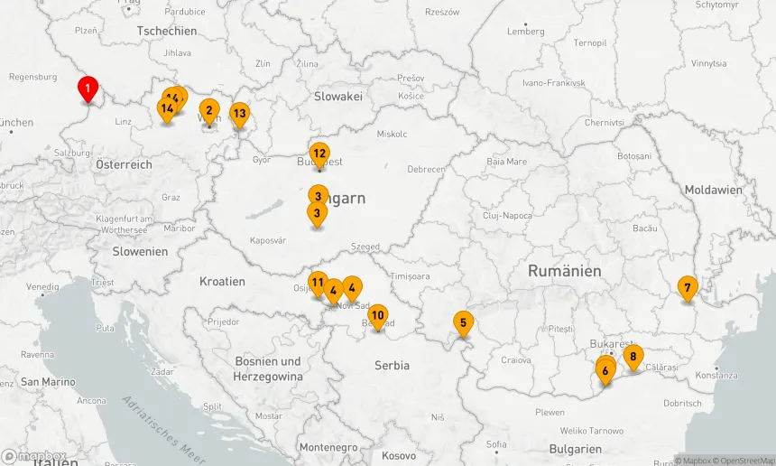 Route 14 Nächte - Donauzauber: Von der Wachau nach Belgrad und zurück