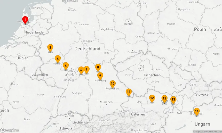 Route 14 Nächte - Drei Flüsse – Eine Melodie Europas