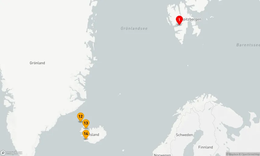Route 13 Nächte - Drei Perlen der Arktis: Spitzbergen, Grönland & Island