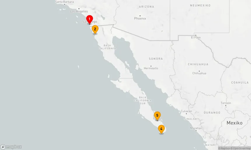 Route 7 Nächte - ENSENADA,  CABO & LA PAZ KREUZFAHRT