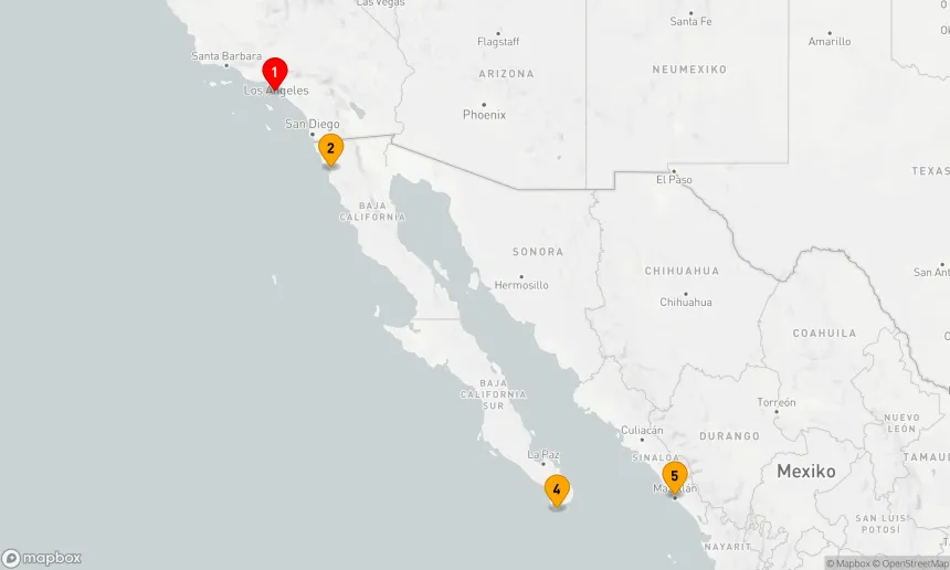 Route 7 Nächte - ENSENADA, CABO & MAZATLAN