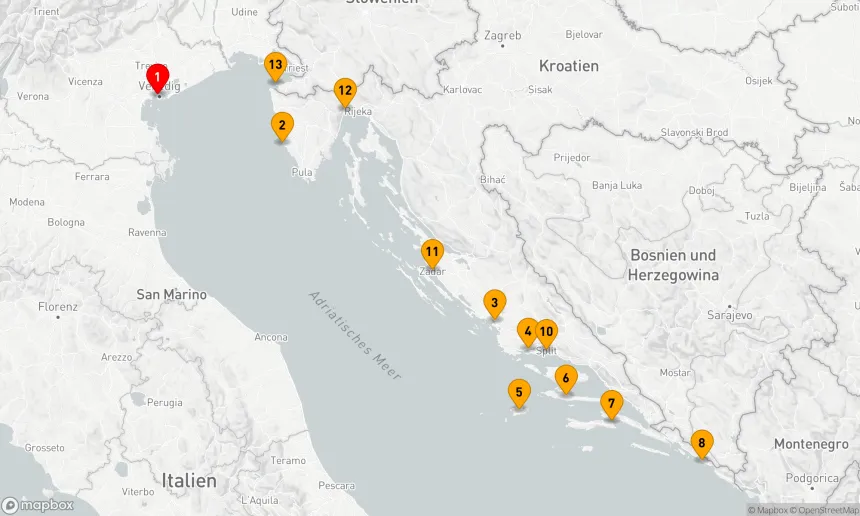 Route 14 Nächte - Entdecken Sie das Beste an der kroatischen Küste