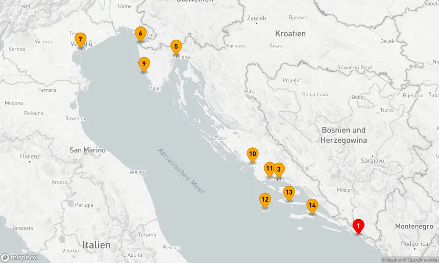 Route 14 Nächte - Entdecken Sie das Beste an der kroatischen Küste