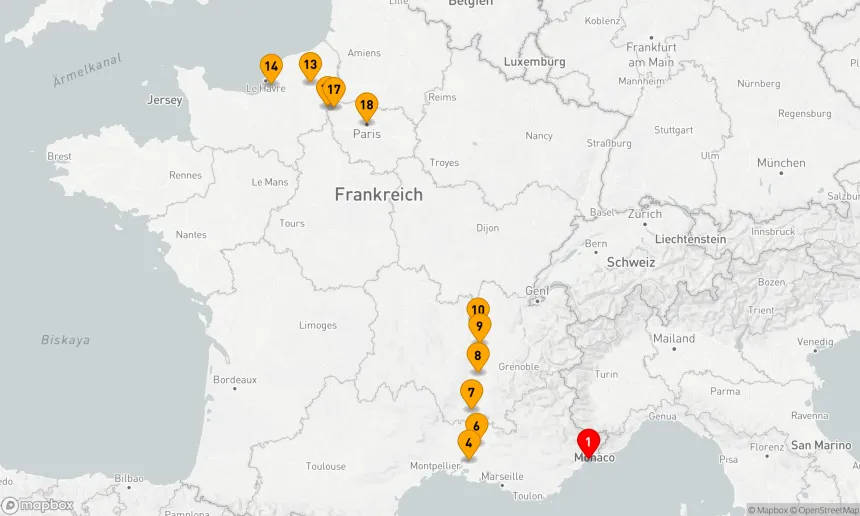 Route 19 Nächte - Entdecken Sie die Flüsse Frankreichs mit Paris & Nizza