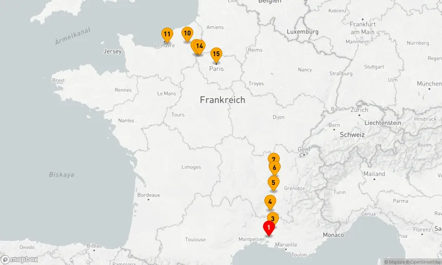 Route 14 Nächte - Entdecken Sie die Flüsse Rhône und Seine