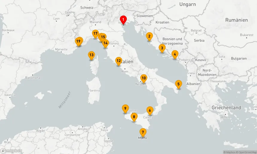 Route 18 Nächte - Entdecken Sie die Mittelmeer-Riviera: Italien, Frankreich & Korsika