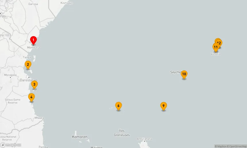 Route 19 Nächte - Entdecken Sie die Seychellen,  Tansania und Kenia