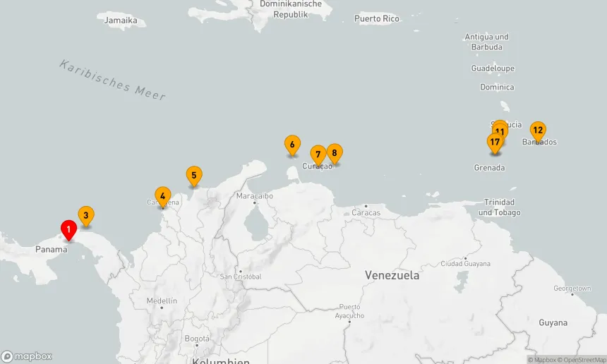 Route 18 Nächte - Entdecken Sie Panama, Costa Rica und Barbados