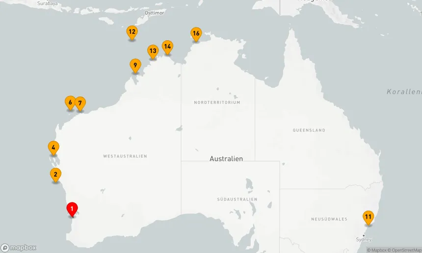 Route 16 Nächte - Australiens wilde Westküste und Kimberley Abenteuer