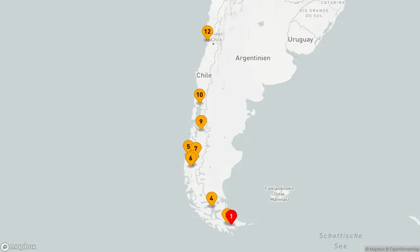 Route 11 Nächte - Patagoniens Fjorde und Gletscher