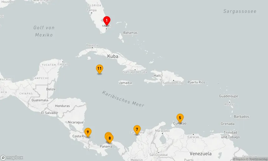 Route 12 Nächte - ENTDECKUNG DES PANAMAKANALS: COSTA RICA & GROSSE ANTILLEN