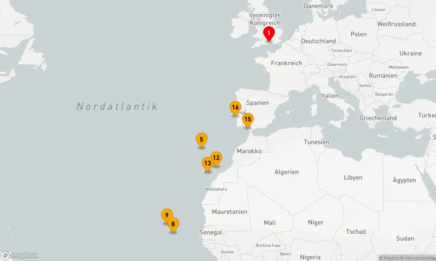 Route 18 Nächte - Entdeckungsreise durch Spanien,  Portugal und die Kapverden