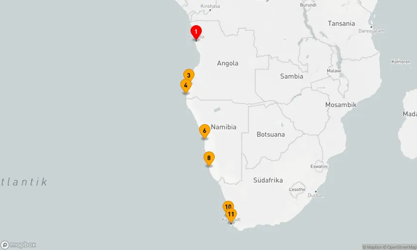 Route 11 Nächte - Entdeckungsfahrt entlang der Westafrika-Küste