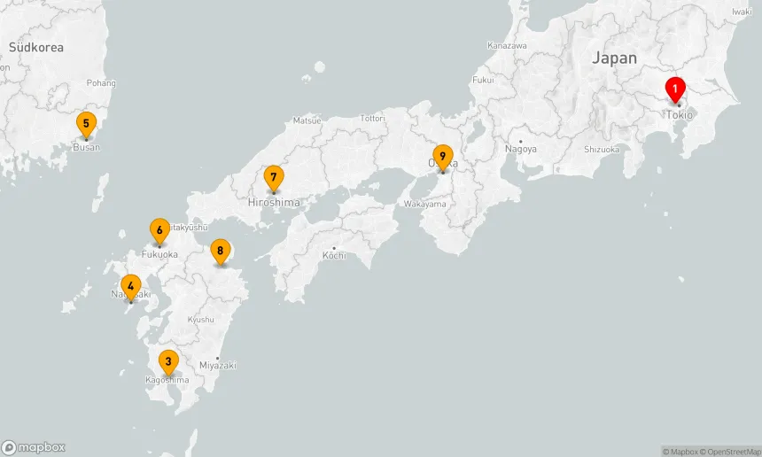Route 10 Nächte - Entdeckungsreise durch Japans Küstenjuwelen