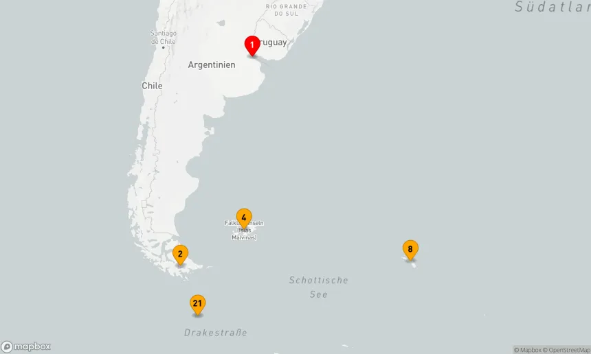 Route 22 Nächte - Epische Antarktis: Die Falklandinseln, Südgeorgien und die Überquerung des Polarkreises