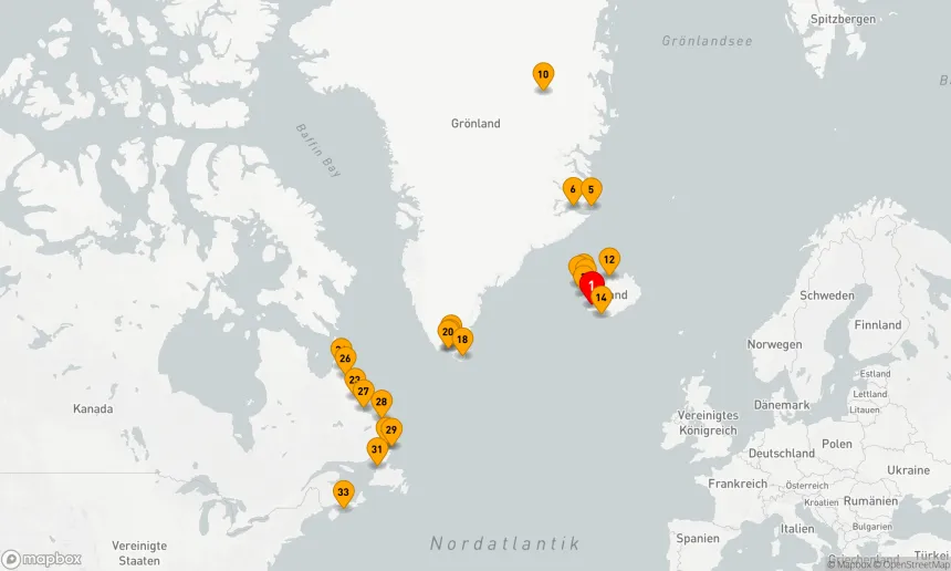 Route 32 Nächte - ERKUNDUNG VON SCORESBYSUND, GRÖNLAND & NEUFUNDLAND