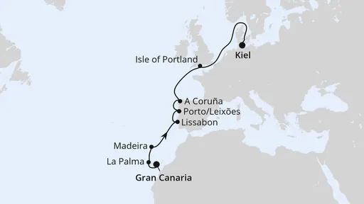 Route Europas Atlantikküste ab Gran Canaria
