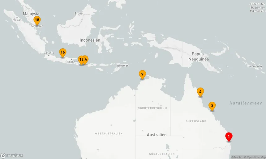 Route 18 Nächte - Exotische Entdeckungsreise von Australien nach Asien
