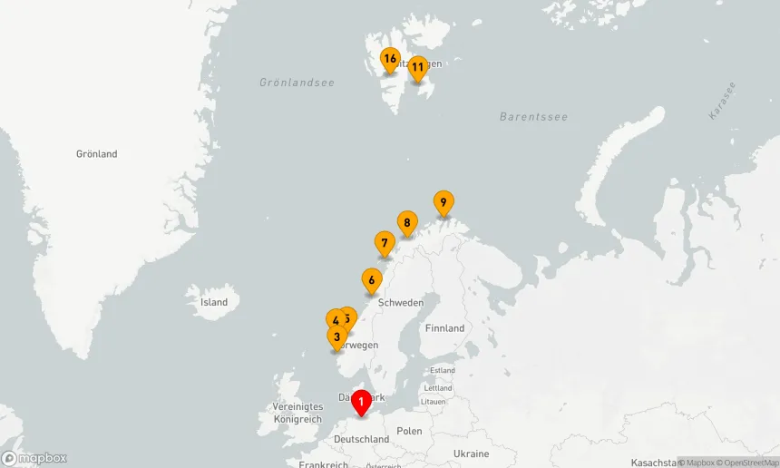 Route 15 Nächte - Expedition Norwegen und Nordwestspitzbergen: Im Zauber der Mitternachtssonne (NAT2712)